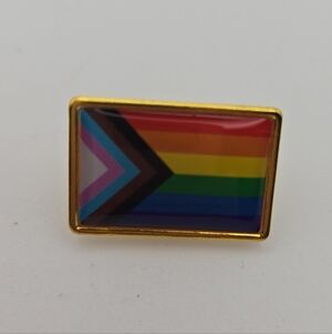 🌈 Progress Pride Flag Enamel Pin | LGBTQ+ Ally Pin | Gold Tone